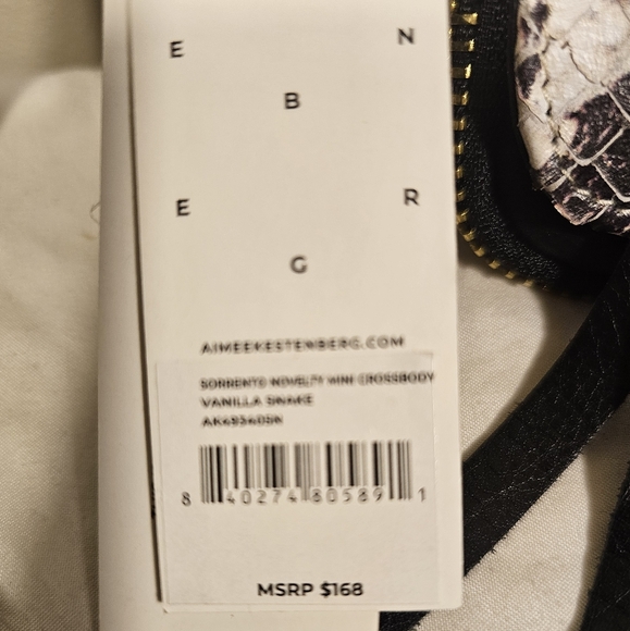 $168 genuine leather Sorrento mini crossbody vanilla snake Aimee kestenberg - Picture 12 of 16